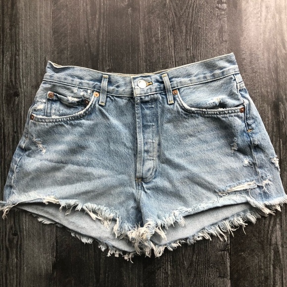 AGOLDE Parker Distressed Cut Off Jean Shorts 27 - Picture 1 of 9